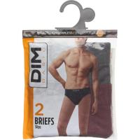 Slip de hombre sin costuras, microfibra gris/granate talla M DIM BASIC, pack 2 uds