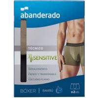 Bóxer de hombre cerrado de bambú, marino/granate talla M ABANDERADO, pack 2 uds