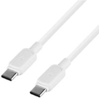 Cable de carga y datos, silicona blanca, USB-C a USB-C, 2,4 A, 1 metro