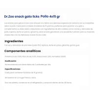 Snack líquido cat licks de pollo para gato DR.ZOO, pack 4x125 g