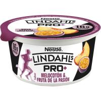 Proteico melocotón y fruta de la pasión LINDHALS, tarrina 160 g