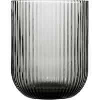 Vaso Fósil, vidrio labrado gris fumé BIDASOA, 28 cl