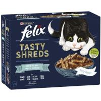Tasty Shreds festín del mar con salmón, atún FÉLIX, pack 12x80 g