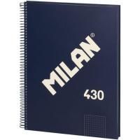 Cuaderno de espiral A4 tapa dura Azul Marino, cuadrícula 5x5mm, microperforado, serie 1918, 57143E80B MILAN, 80 hojas