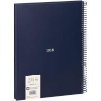 Cuaderno de espiral A4 tapa dura Azul Marino, cuadrícula 5x5mm, microperforado, serie 1918, 57143E80B MILAN, 80 hojas
