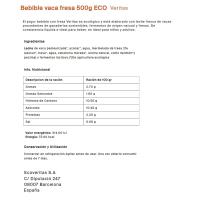 Bebible de vaca sabor fresa Eco VERITAS, botella 500 g