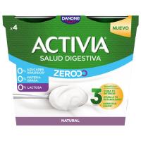 Yogur triple zero natural ACTIVIA, pack 4x120 g
