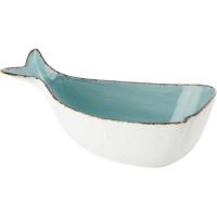 Bol con forma de pez azul, porcelana KASA, 18,6x31,4x12 cm