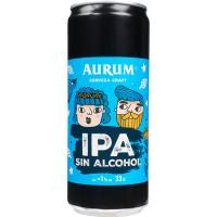 Cerveza craft IPA sin alcohol AURUM, lata 33 cl