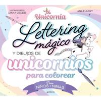 Lettering mágico y dibujos de unicornios para colorear, Haurrak