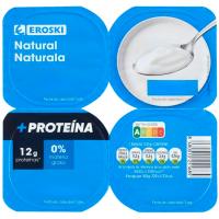Leche fermentada sabor natural EROSKI, pack 4x120 g