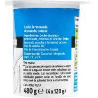 Leche fermentada sabor natural EROSKI, pack 4x120 g