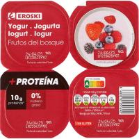 Yogur frutas del bosque proteína EROSKI, pack 4x120 g