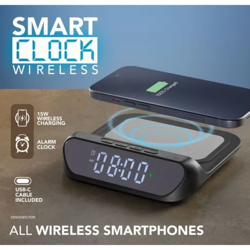 Despertador con carga inalámbrica de 15W para Smartphone compatible CELLULAR LINE