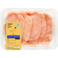 Filetes de pechuga de pollo marinada EROSKI, bandeja aprox. 500 g