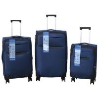 Trolley pequeño azul, poliéster, candado combinación, 22035 AR, 37x24x58 cm