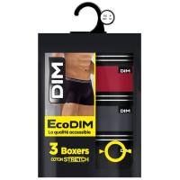 Bóxer hombre algodón elástico, gris/rojo talla XL ECODIM, pack 3 uds