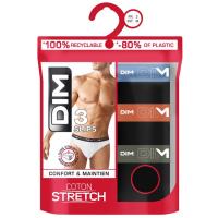 Slip hombre algodón elástico, azul/naranja talla M DIM, pack 3 uds