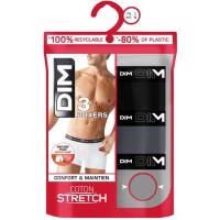Bóxer hombre algodón elástico, gris/negro talla M DIM, pack 3 uds