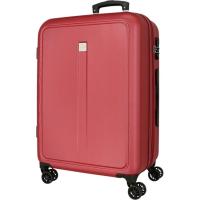 Trolley mediano rojo, ABS, cierre combinación, Camboya ROLL ROAD, 46x25x65 cm
