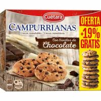 Galleta Campurriana c/ trozos de choco CUÉTARA, caja 350+15% g