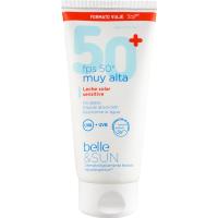 Loción solar sensitive FPS50+ formato viaje BELLE, tubo 100 ml