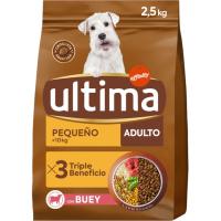 Alimento seco de buey para perro mini adulto ULTIMA, saco 2,5 kg