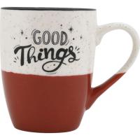 Taza bicolor blanco/rojo Good Things, 11,5x8,2x10,3 cm KASA, 350 ml