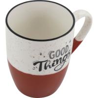 Taza bicolor blanco/rojo Good Things, 11,5x8,2x10,3 cm KASA, 350 ml