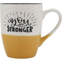 Taza bicolor blanco/amarillo Stronger, 11,5x8,2x10,3 cm KASA, 350 ml