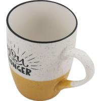 Taza bicolor blanco/amarillo Stronger, 11,5x8,2x10,3 cm KASA, 350 ml