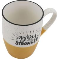 Taza bicolor blanco/amarillo Stronger, 11,5x8,2x10,3 cm KASA, 350 ml