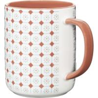 Taza roja y blanca, 8,1x8,1x10,4 cm KASA, 350 ml 