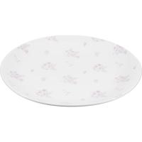 Platito blanco con flores malva KASA, 19,1x19,1x1,9 cm