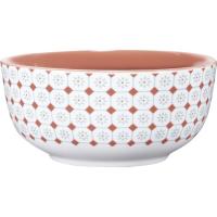 Bol rojo y blanco, 13,7x13,7x6,5 cm KASA, 400 ml