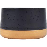 Bol o taza negra con base beige KASA, 9,5x5,5x9,5 cm