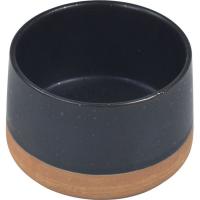 Bol o taza negra con base beige KASA, 9,5x5,5x9,5 cm