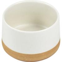 Bol o taza blanca con base beige KASA, 9,5x5,5x9,5 cm