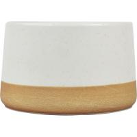 Bol o taza blanca con base beige KASA, 9,5x5,5x9,5 cm