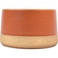 Bol o taza naranja con base beige KASA, 9,5x5,5x9,5 cm