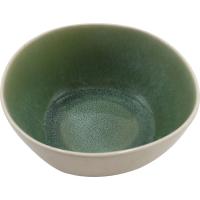 Bol verde y beige KASA, 19,7x19,7x8,7 cm