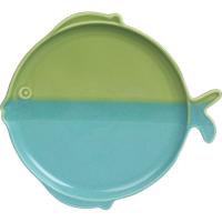 Fuente forma de pez en verde y azul KASA, 22,6x20,5x2,1 cm