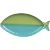 Fuente forma de pez en verde y azul KASA, 36,9x18x3 cm