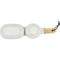 Plato de aperitivos blanco con 2 divisiones KASA, 34,5x9,5x5,5 cm