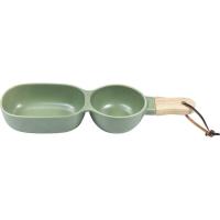 Plato de aperitivos verde con 2 divisiones KASA, 34,5x9,5x5,5 cm