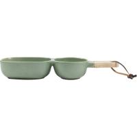 Plato de aperitivos verde con 2 divisiones KASA, 34,5x9,5x5,5 cm