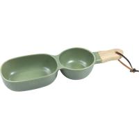 Plato de aperitivos verde con 2 divisiones KASA, 34,5x9,5x5,5 cm