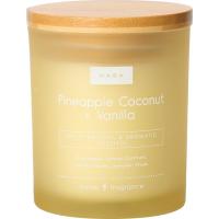 Vela Pineapple Coconut en vaso con tapa de madera KASA, 8,2x9,7x8,2 cm