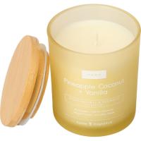 Vela Pineapple Coconut en vaso con tapa de madera KASA, 8,2x9,7x8,2 cm