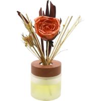 Difusor Ceder Wood de 100 ml con flor rosa KASA, 8,5x26,5x11,5 cm